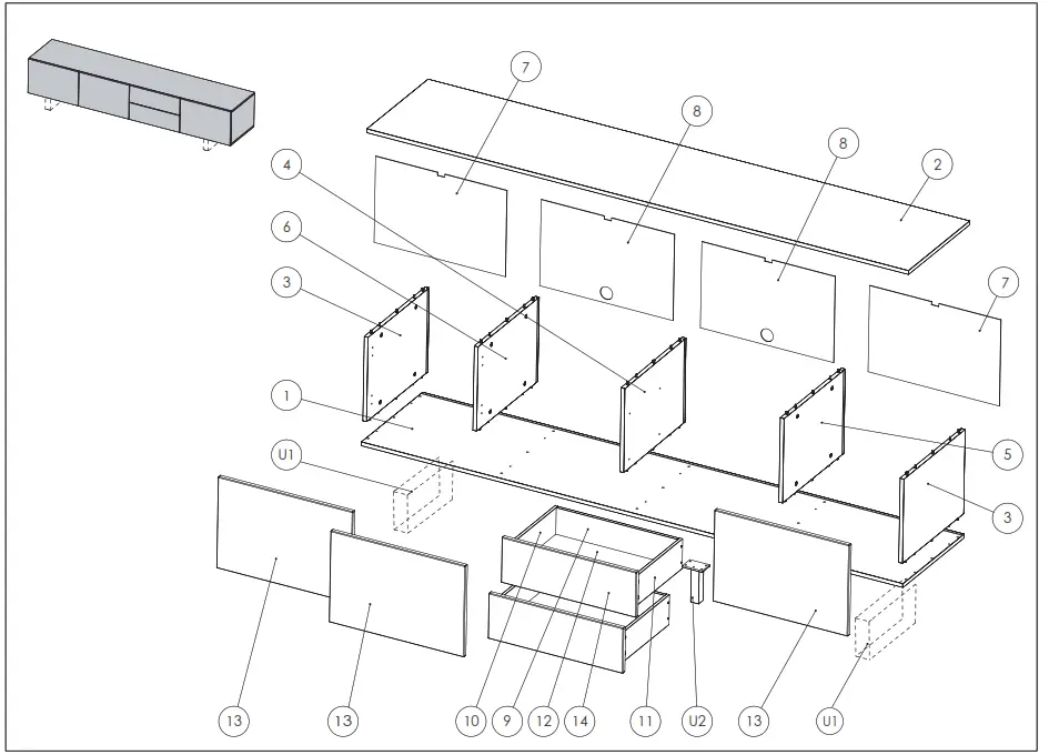 OTTO MBA07 DIVENTA Lowboard 220cm - FIG5