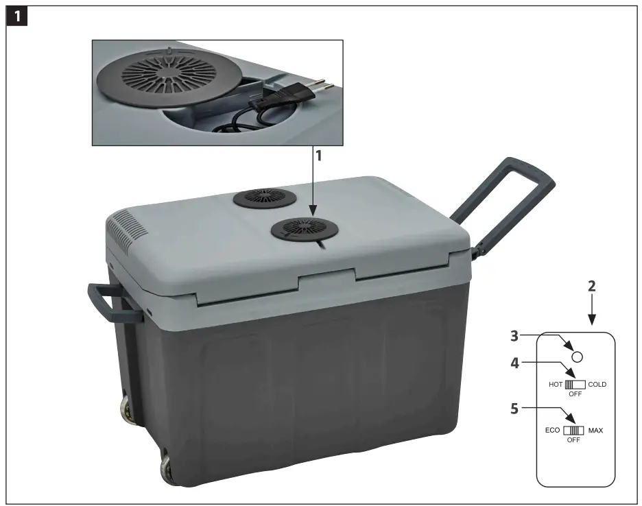 KAYOBA 009022 Cooler Box with Castors - 1
