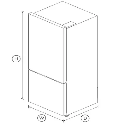 FISHER PAYKEL RF442BRPW8 68cm Freestanding Refrigerator Freezer - DIMENSIONS