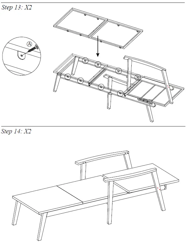 SUGIFT ZY1C0070 Outdoor Chaise Lounger with Side Table 10