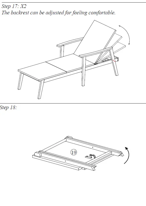 SUGIFT ZY1C0070 Outdoor Chaise Lounger with Side Table 12