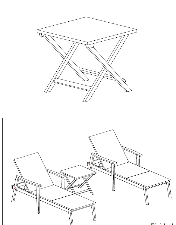 SUGIFT ZY1C0070 Outdoor Chaise Lounger with Side Table 14