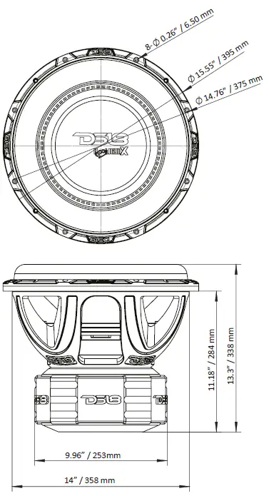 DS18 HOOL-X15.2DSPL 15 Inch SPL Competition Subwoofer-1
