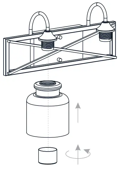 QUOIZEL BART8616MBK Bartley 15 75 in. 2 Light Matte Black Vanity Light - Install Shades