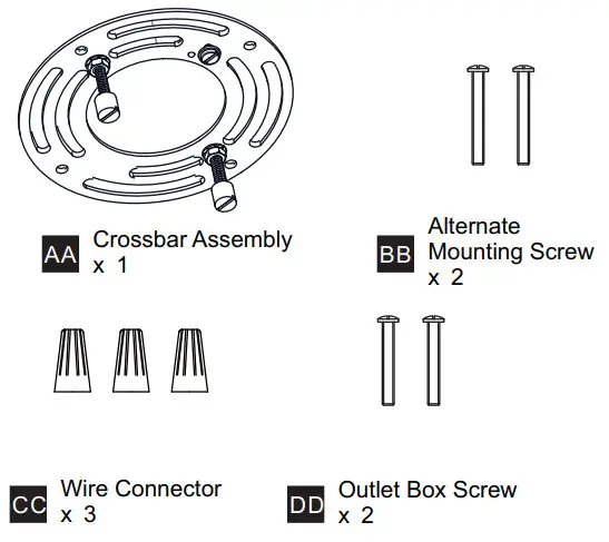 QUOIZEL BART8616MBK Bartley 15 75 in. 2 Light Matte Black Vanity Light - MOUNTING HARDWARE