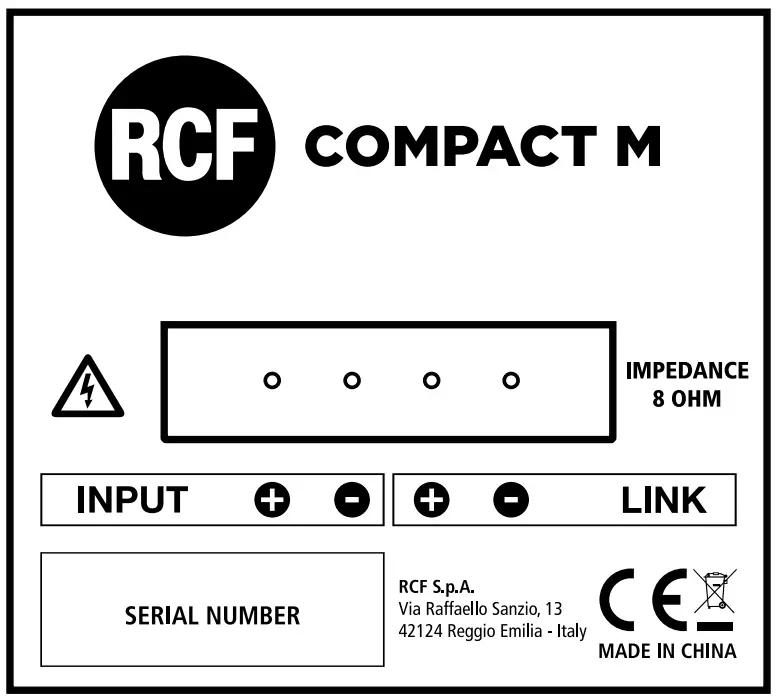 RCF COMPACT M SERIES Two Way Speakers fig 14