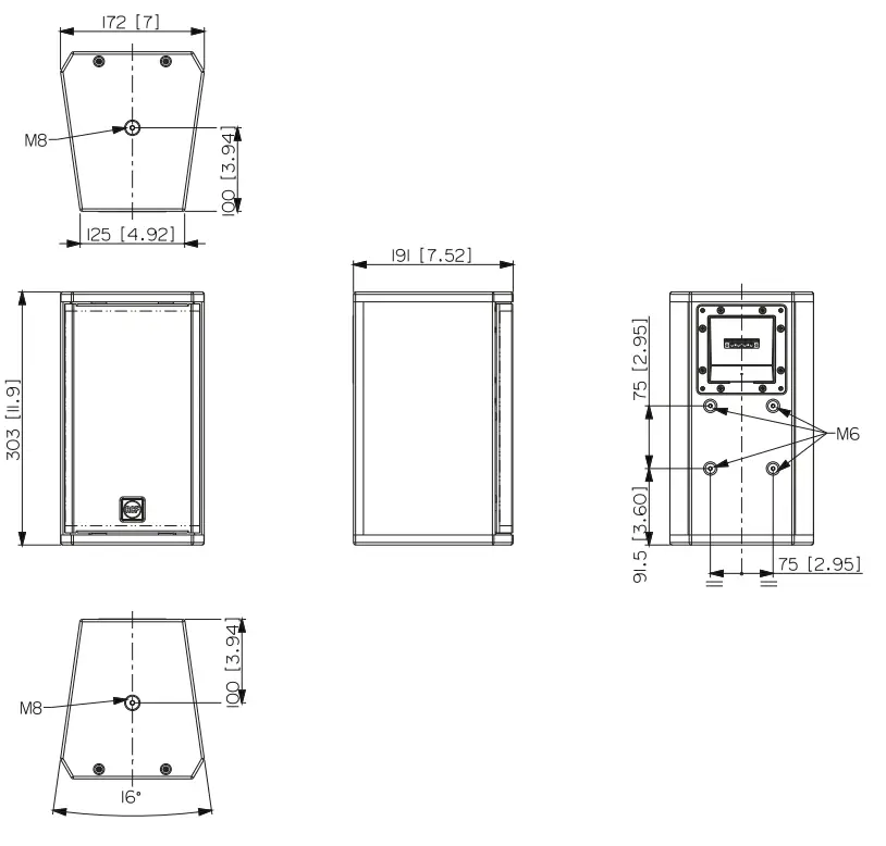 RCF COMPACT M SERIES Two Way Speakers fig 4
