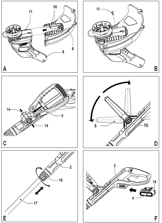 BLACK DECKER GLC1423L Cordless Telescopic Grass Trimmer 1