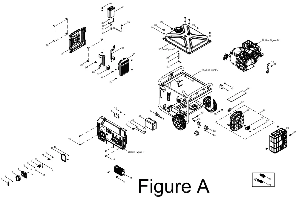 CHAMPION 201054 4500W Wireless -INVERTER PARTS DIAGRAM