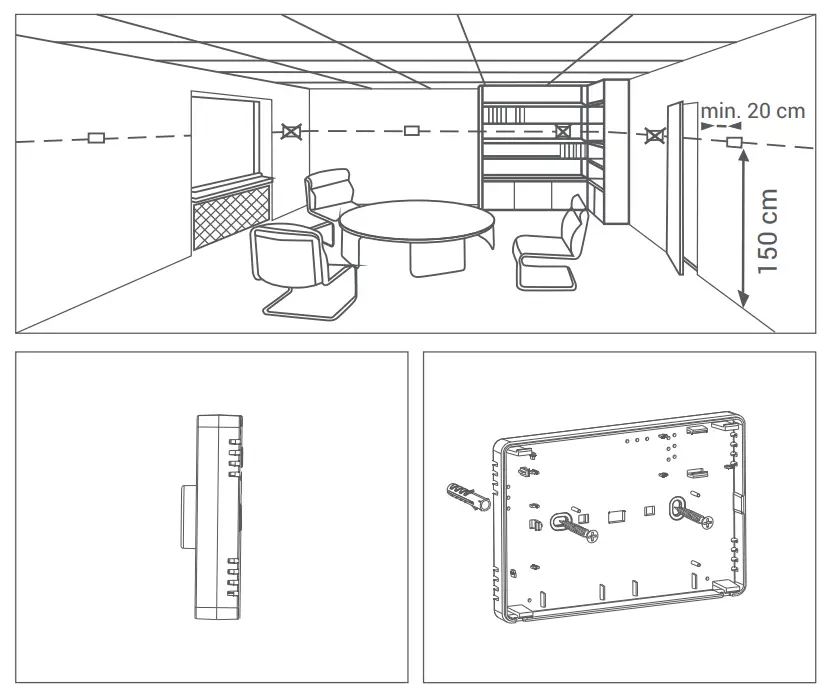 GENERAL MITRA 110S RF Digital Room Thermostat - ROOM THERMOSTATPLACEMENT
