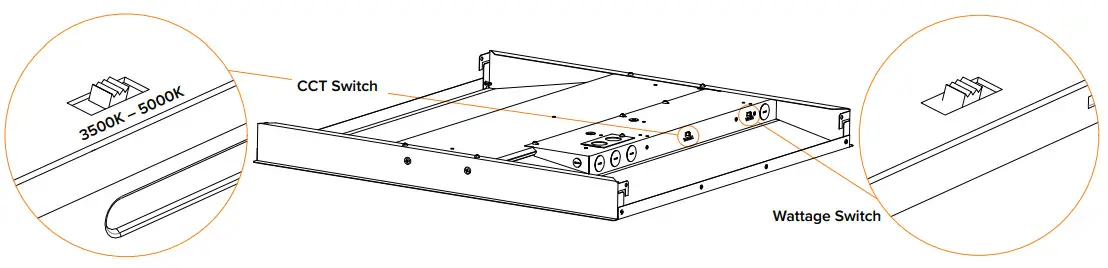 ESL VISION 830 Series Troffer - Wattage and CCT