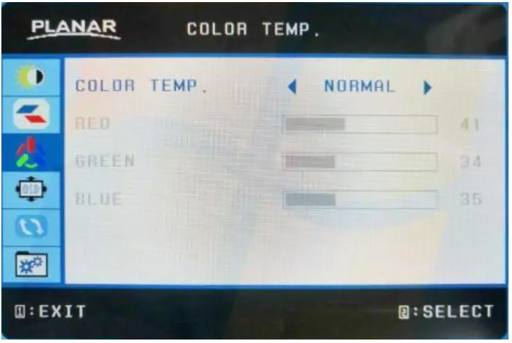 PLANAR PLN2400 24 inch 1920 x 1080 Full HD Computer Monitor - COLOR TEMP