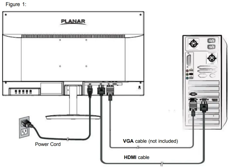 PLANAR PLN2400 24 inch 1920 x 1080 Full HD Computer Monitor - Quick Installation