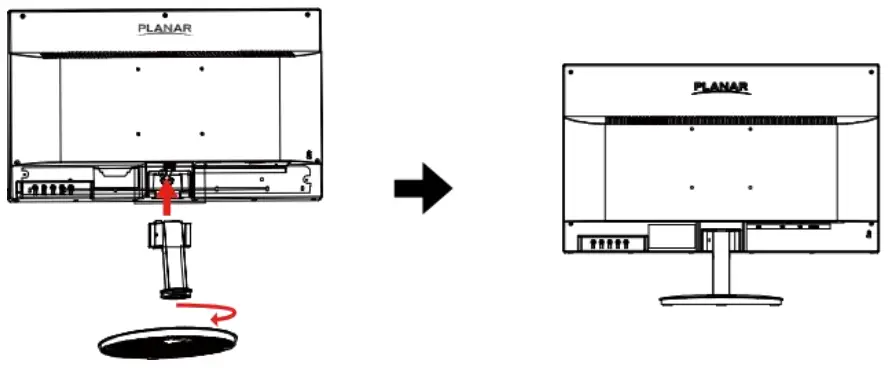 PLANAR PLN2400 24 inch 1920 x 1080 Full HD Computer Monitor - Stand Base