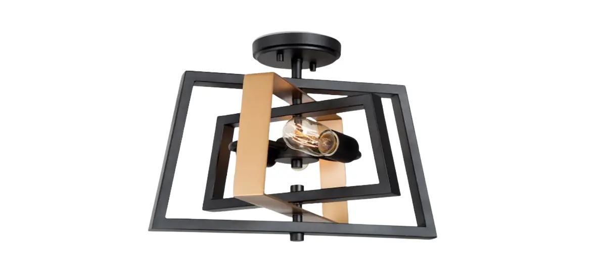 Uolfin A03773 Quinn 2-light 13.6-inch Black Incandescent Semi-flush Mount Light Installation Guide Uolfin A03773 Quinn 2-light 13.6-inch Black Incandescent Semi-flush Mount Light Installation Guide