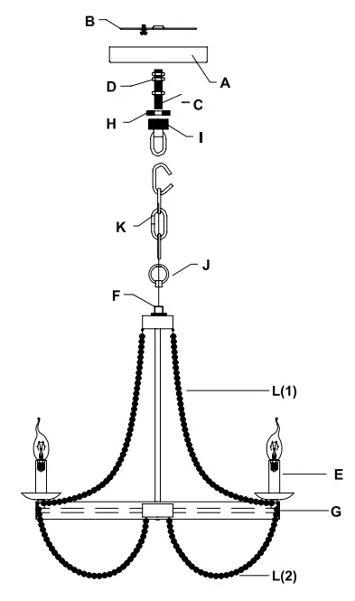 Parrot-Uncle-MD8803-6110V-6-Light-Wood-Bead-Chandelier-FIG-1