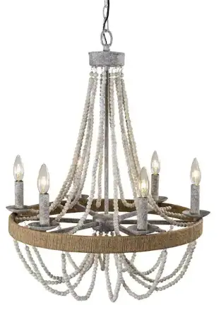 Parrot-Uncle-MD8803-6110V-6-Light-Wood-Bead-Chandelier-PRODUCT