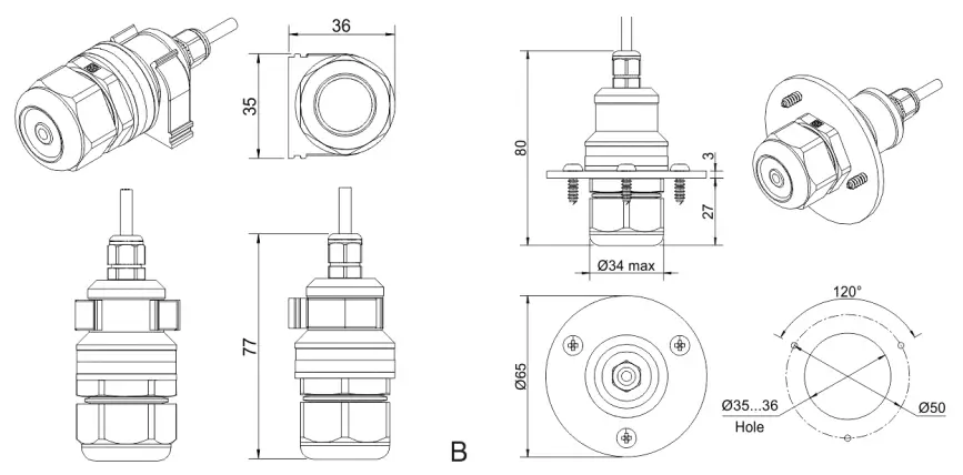 itsensor E2638-CO Carbon Monoxide Detector Transmitter - probe handling