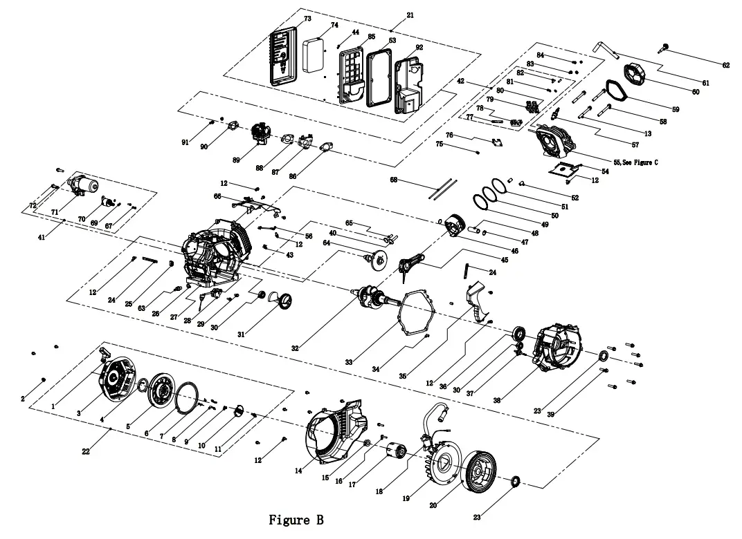 CHAMPION 9200W Electronic Fuel Injection Generator - Figure B