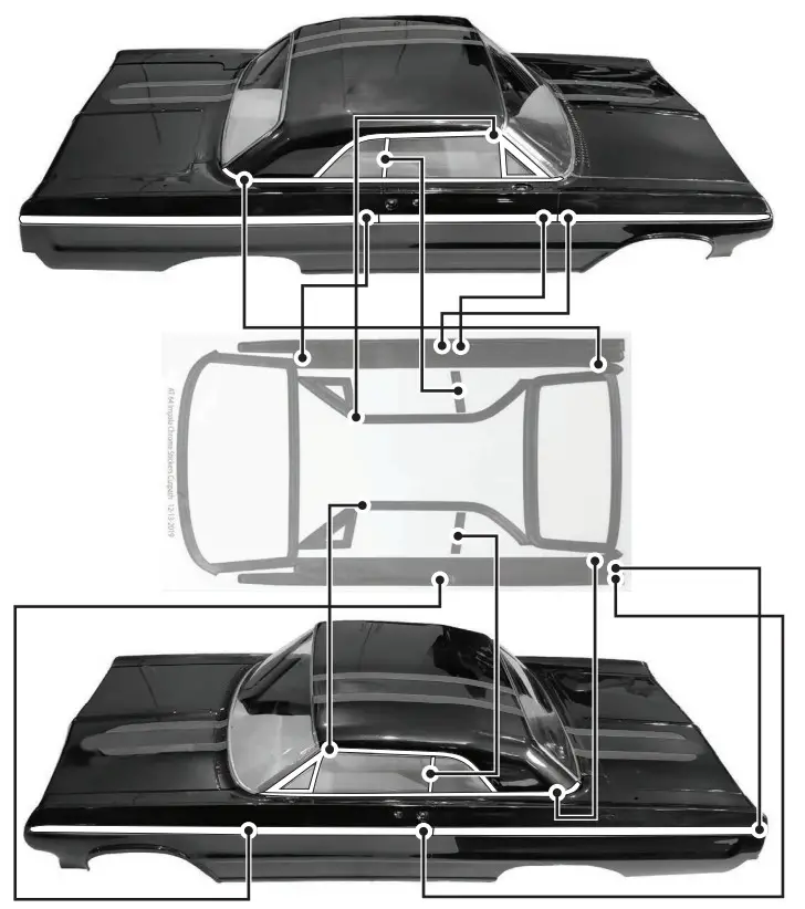 REDCAT RER13192 Racing 13192 1964 Impala Clear Body Kit - Chrome
