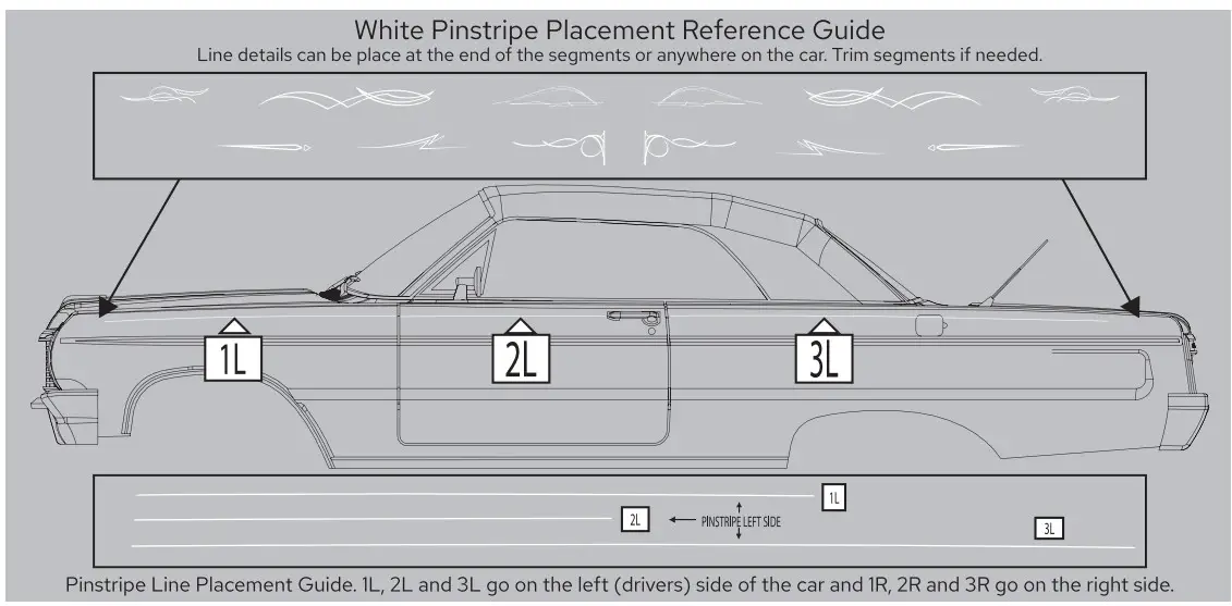 REDCAT RER13192 Racing 13192 1964 Impala Clear Body Kit -Sticker 1