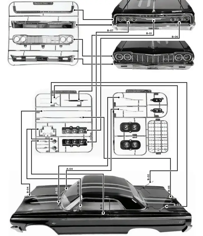REDCAT RER13192 Racing 13192 1964 Impala Clear Body Kit - chorme 3