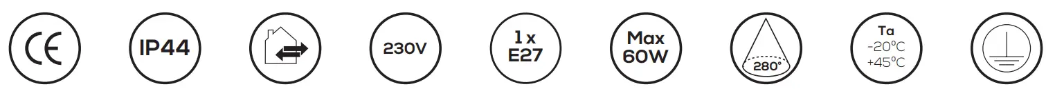 ecolite 595122 Capella Wall Lamp - Figure 1