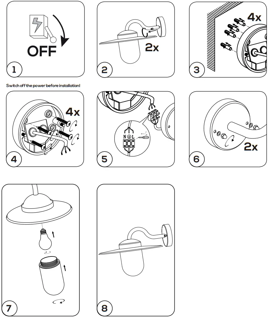 ecolite 595122 Capella Wall Lamp - Figure 2