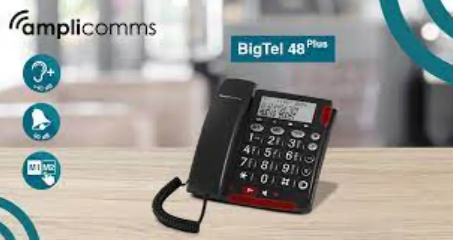 Amplicomms Bigtel 48 Plus Big Button Corded Amplified Telephone User Guide