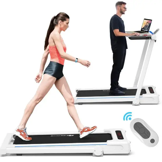 GOPLUS B08KZNDZBY 3-in-1 Treadmill with Large Desk