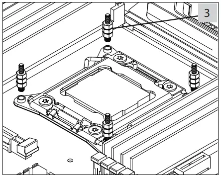 Xilence XC971 LiQuRizer Water Coolers - mounting holes on the mainboard