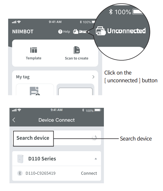 NIIMBOT D110 Label Maker Machine - Search device
