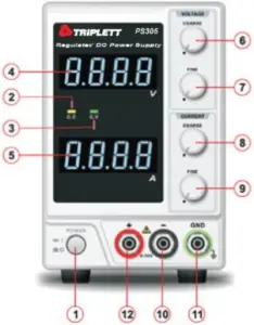 TRIPLETT PS 305 Regulated DC Power Supplies Front Panel