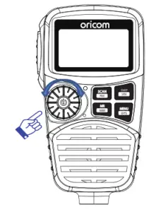 oricom UHF350DR Radio - Selecting a channel