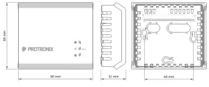 PROTRONIX NLII CO2 Combined CO2 RH Sensor - Dimensions