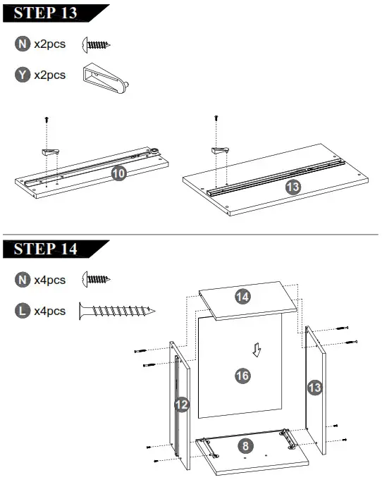 Corner Office HUAL1401 Cady Mobile Pedestal- STEP 13