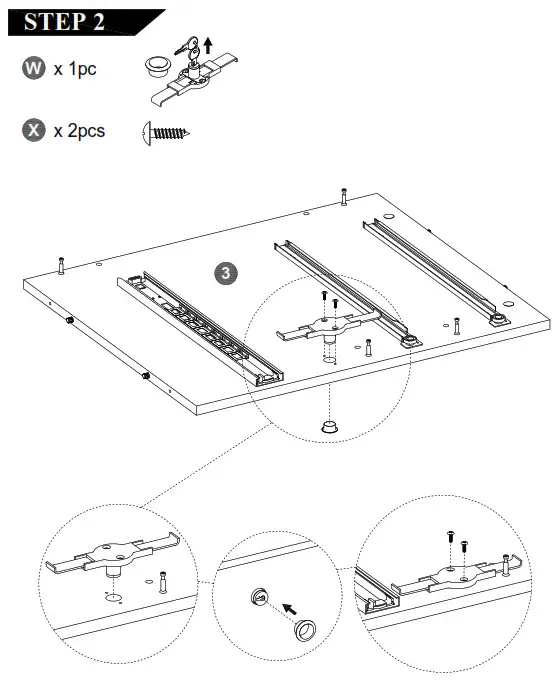 Corner Office HUAL1401 Cady Mobile Pedestal- STEP 2