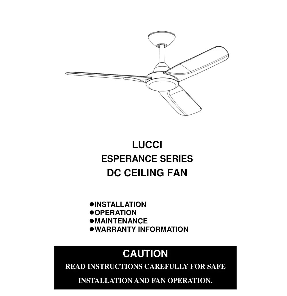 BeaconLIGHTING Lucci Esperance Series DC Ceiling Fan Instruction Manual