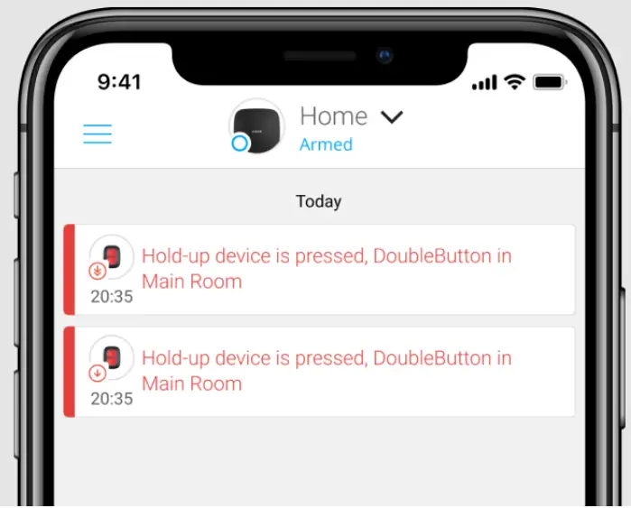 AJAX DoubleButton Wireless Hold Up Device with Advanced Protection - Alarms