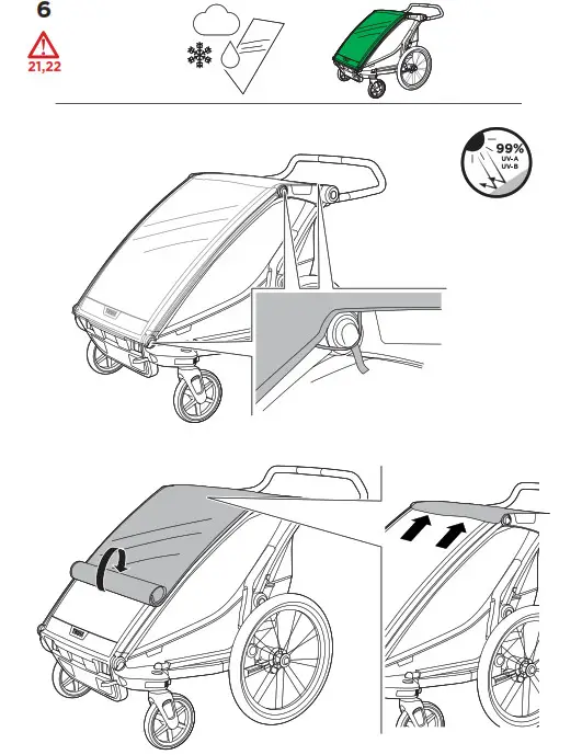 THULE 102030XX Chariot Lite 1 and 2 Child Trailer- 6