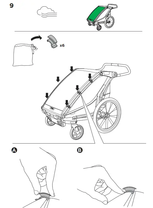 THULE 102030XX Chariot Lite 1 and 2 Child Trailer- 9