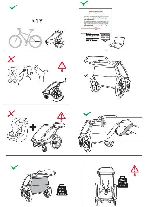 THULE 102030XX Chariot Lite 1 and 2 Child Trailer- Warning 2