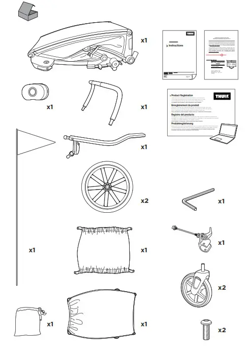 THULE 102030XX Chariot Lite 1 and 2 Child Trailer- register