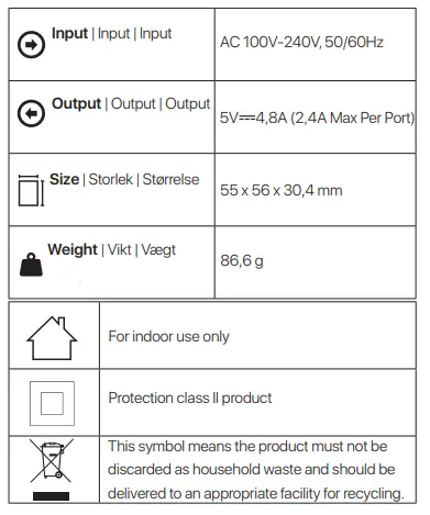 CHAMPION 94536CH 24W Dual USB Laddare-fig3