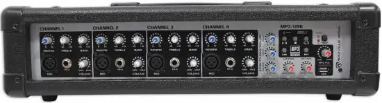 ROCKVILLE RPM45 4-Channel Wood Cabinet Powered Mixer w/USB