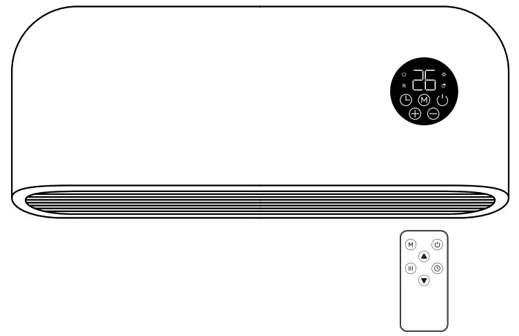 MYLEK MYOD606WH Wall Mounted PTC Fan Heater