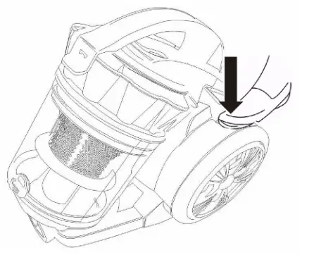 H Koenig STC68 Vacuum Cleaner - button