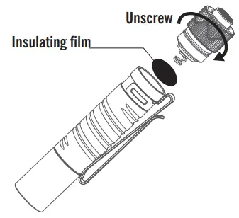 OLIGHT I5R EOS 350 Lumens Rechargeable Tail Switch LED Flashlight - INSULATING FILM