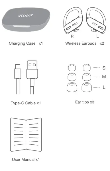 Wireless Earbuds Occiam Bluetooth Headphones T17-1