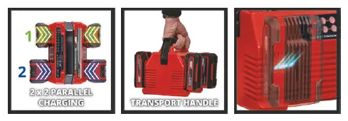 Einhell-4512102-2x2-Power-XQuattrocharger-4A-Charger-1